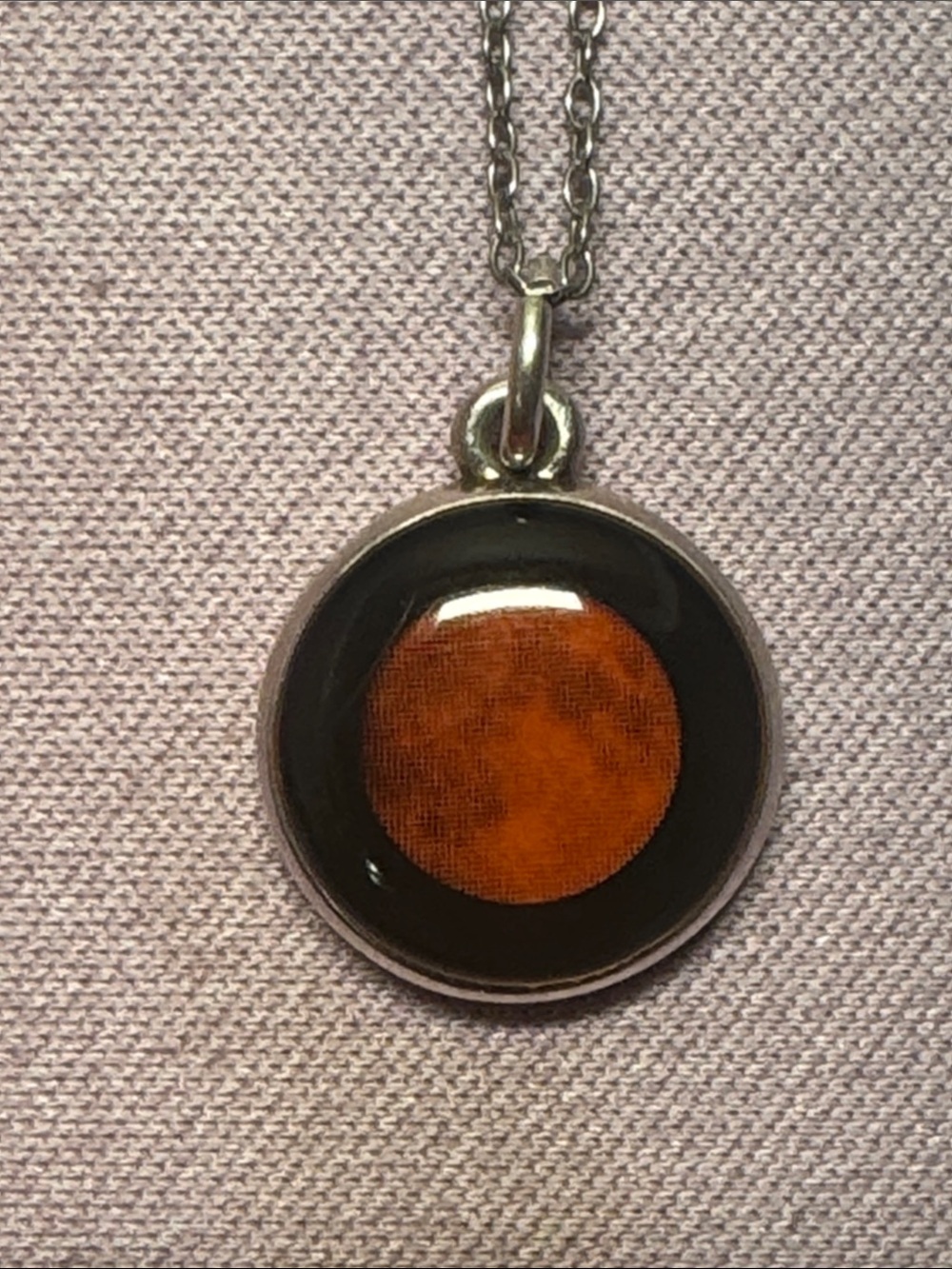 Silver Pink Eclipse Necklace